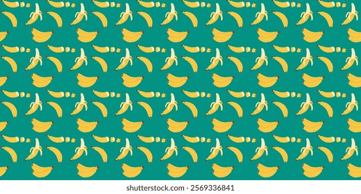 Vibrant banana pattern with a tropical feel creating a lively background design