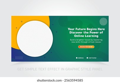 Vibrant banner design for e-learning promotions, showcasing modern and accessible layouts.