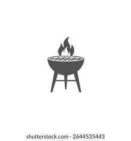 Vibrant Barbecue Grill with Flames Depicting Outdoor Cooking and Grilling Summer Food Preparation