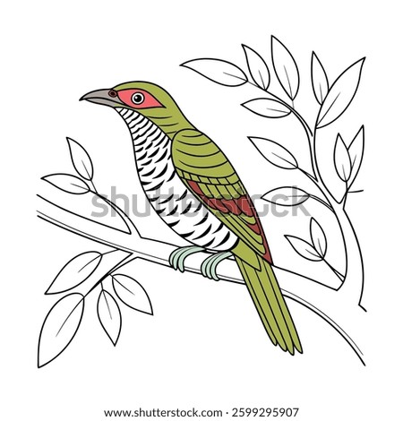 Vibrant Barred Fruiteater Artwork. Concept of Bird Design.