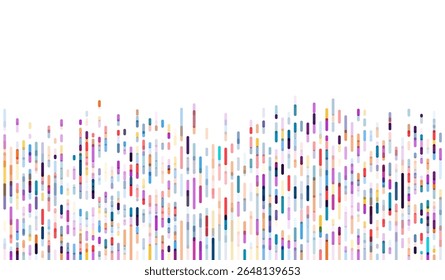 Ilustração vibrante da sequência do DNA do estilo da barra com colunas multicoloridas, perfeito para a genética, biotecnologia, ou temas do projeto científico