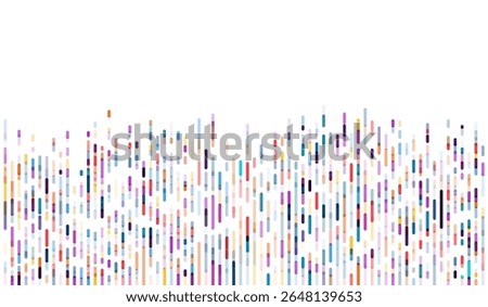Vibrant bar-style DNA sequence illustration with multicolored columns, perfect for genetics, biotechnology, or scientific design themes