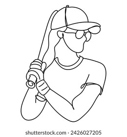 Vibrant Baseball Website Illustration Eye catching flat artwork for sports themed sites, perfect for capturing the essence of the game