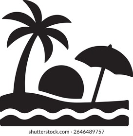 A vibrant beach scene design, featuring a detailed depiction of sand, sea, and sky. 