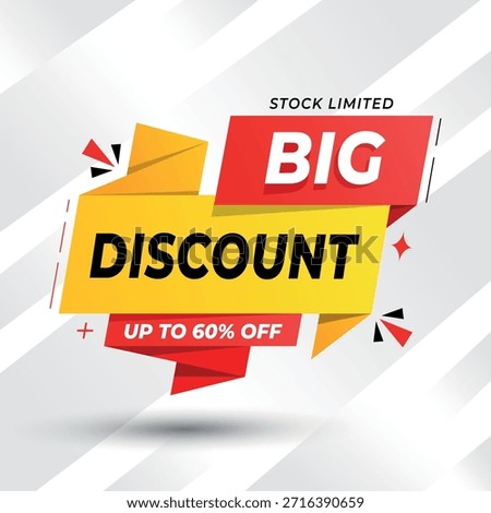 Vibrant Big Discount 60 Off Limited Time Sale Promotion Banner