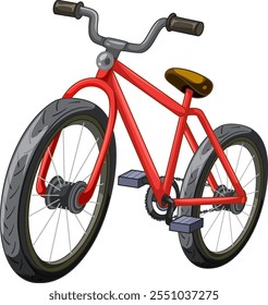 A vibrant bike surrounded by playful animals