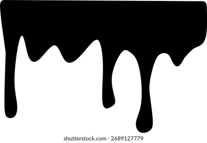 Efeito de pintura gotejando preto vibrante isolado no fundo branco. Perfeito para projetos de horror, Halloween, grafite ou design criativo que precisam de textura arrojada.
