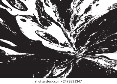  Vibrant black and white Abstract Painting Close Up Shot    