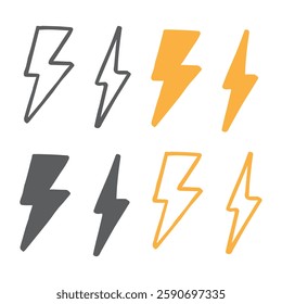 Vibrant black and yellow lightning bolt icons