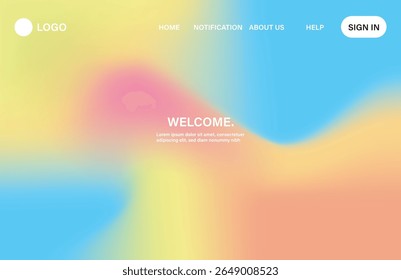 vibrant blend of pastel colors, creating a fluid, abstract design. Soft hues of peach, yellow, light green, and blue swirl together gradient.wallpaper for banner, poster, cover, flyer, presentation