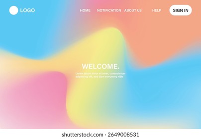 vibrant blend of pastel colors, creating a fluid, abstract design. Soft hues of peach, yellow, light green, and blue swirl together gradient.wallpaper for banner, poster, cover, flyer, presentation
