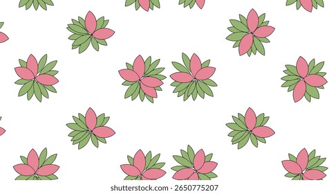 Vibrant blossoms and green foliage forming an elegant floral arrangement pattern
