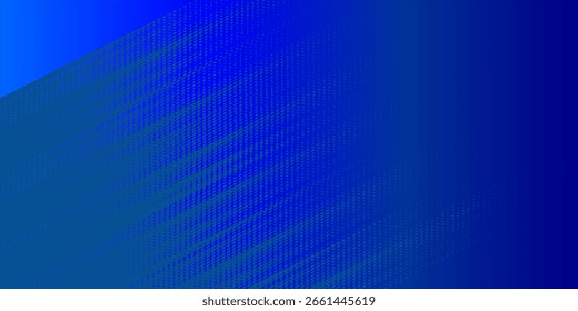 Vibrant blue abstract background featuring a gradient blend and dynamic diagonal halftone dot pattern. Perfect for digital design, modern presentations, tech themes, and graphic overlays