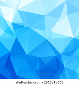 Vibrant blue abstract background featuring polygonal shapes and faceted design, suitable for technology, science, or modern art themes.