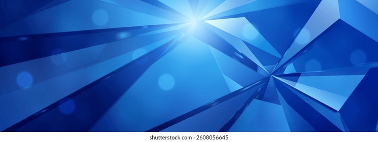 A vibrant blue abstract vector illustration featuring geometric shapes and dynamic light effects, creating a modern and eye-catching design.
