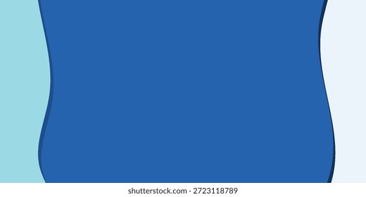 Un fondo azul vibrante está acentuado por elegantes y fluidas curvas de azul y blanco más claro a cada lado, creando un diseño abstracto dinámico y moderno.