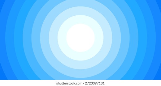 Fondo azul vibrante con un gradiente de círculo concéntrico limpio. Efecto de luz central brillante para el arte digital moderno.