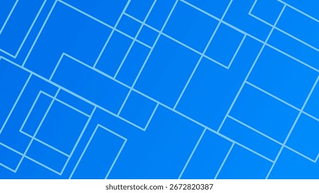 Ein lebendiger blauer Hintergrund mit einem Raster aus überlappenden, geometrischen Linien und Formen, die ein modernes, abstraktes und technisches Design schaffen.