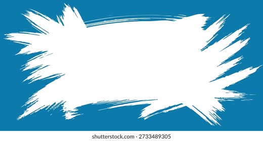 A vibrant blue background with a white brush stroke design element, perfect for creative projects, artistic expressions, and modern digital illustrations