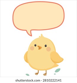 Vibrant Blue Bird with Blank Bubble Talk Icon