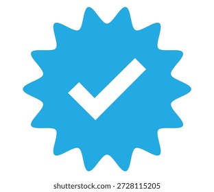 Un icono de marca de verificación azul vibrante significa que se ha completado correctamente.