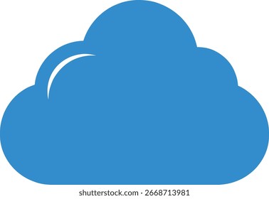 Un vibrante ícono de la nube azul, un símbolo universalmente reconocido para el Clima, los datos digitales o la computación en la nube. Su diseño simple y limpio es perfecto para diversas aplicaciones modernas.