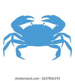 Vibrant Blue Crab Silhouette Ideal for Seafood Restaurant Logos