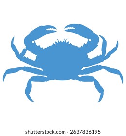 Vibrant Blue Crab Silhouette Ideal for Seafood Restaurant Logos