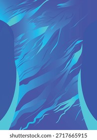 Design azul vibrante com ondas de fluido abstratas e traços de gradiente elétrico. Perfeito para camisas esportivas dinâmicas, equipamentos de natação e vestuário de sublimação moderno.