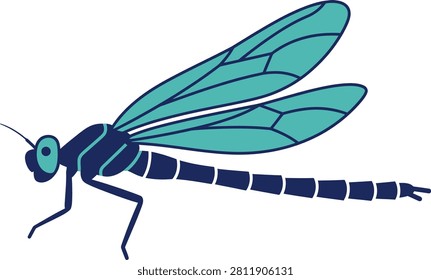 A vibrant blue dragonfly perched gracefully on a branch against a soft, blurred background