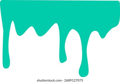 Vibrant blue dripping paint effect isolated on white background. Perfect for horror, Halloween, graffiti, or creative design projects needing bold texture.

