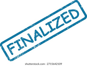 Uma vibrante impressão azul de carimbo FINAL STATUS com uma textura angustiada, isolada em um fundo branco brilhante, indicando conclusão.