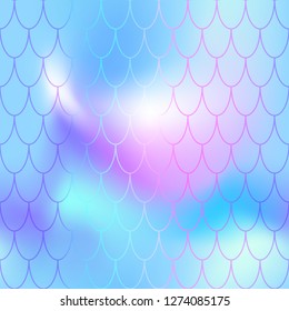 Vibrant blue fish skin background. Blue fish scale print. Magic mermaid seamless pattern tile. Holographic gradient. Rainbow texture. Mermaid seamless pattern. Iridescent wrapping paper swatch