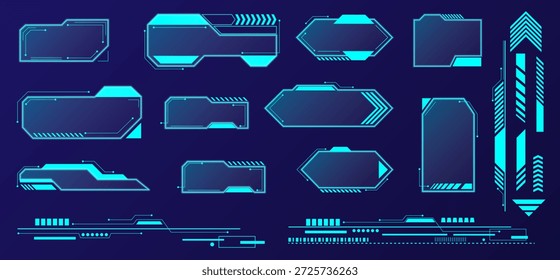 Los marcos azules vibrantes y los divisores geométricos mejoran la estética moderna de la interfaz digital.