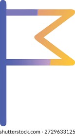 Ícone de bandeira de desafio de jogo azul vibrante em design plano moderno e elegante, perfeito para esports, jogos móveis e interfaces de aplicativos.