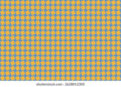 Vibrant blue and gold houndstooth pattern.  Perfect for textile design, website backgrounds, or fashionrelated projects.