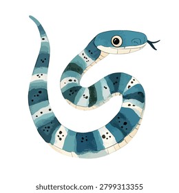 Vibrant blue and green striped snake