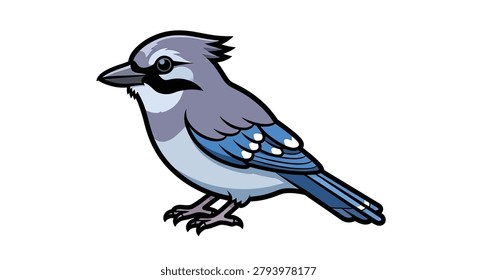 Vibrant blue jay bird