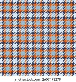 Vibrant blue and orange plaid pattern.  Perfect for textile design, website backgrounds, or crafting projects.