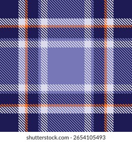 Padrão de xadrez azul e laranja vibrante.  Perfeito para design têxtil, vestuário ou fundos do site.