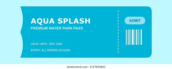 A vibrant blue packaging for 'Aqua Splash' frozen confection, featuring text and barcode details.