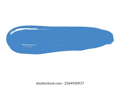 Vibrant blue paint stroke resembling a zucchini.