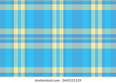 Vibrant blue and pale yellow plaid pattern.  Perfect for textile design, website backgrounds, or summerthemed projects.  This cheerful, seamless texture evokes feelings of warmth and optimism.
