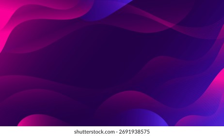 Fundo abstrato azul vibrante e onda de fluido rosa