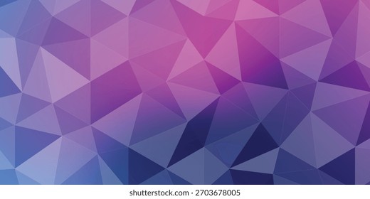 vibrant blue and pink low poly abstract banner