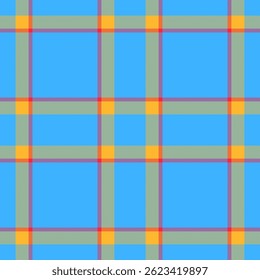 Vibrant blue plaid pattern.  Ideal for textile design, website backgrounds, or cheerful branding.  The bold colors and simple grid create a playful yet sophisticated aesthetic.