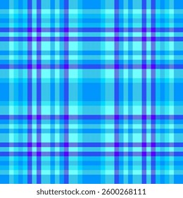 Vibrant blue plaid pattern.  Perfect for textile design, website backgrounds, or fashion projects. This seamless texture offers a cheerful, summery aesthetic with a modern twist.
