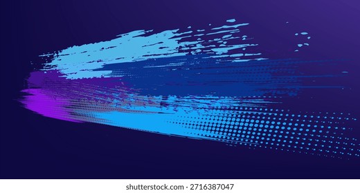 Azul vibrante e roxo escova textura efeito meio-tom Grunge esportes fundo para Banner dinâmico ou Poster Design com energia e Atmosphere.vetor eps10