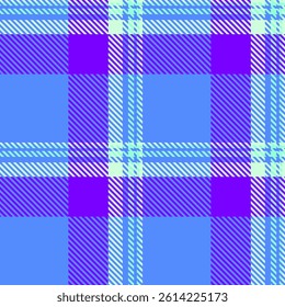 Vibrant blue and purple plaid pattern.  Perfect for textile design, website backgrounds, or fashion projects.  This cheerful, geometric textile print evokes feelings of energy and style.