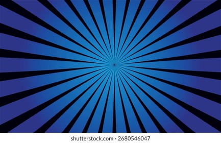 Un vibrante patrón de explosión radial azul emana de un centro oscuro, creando un efecto visual dinámico y enérgico. Los rayos se extienden hacia afuera, creando una sensación de movimiento y profundidad.
